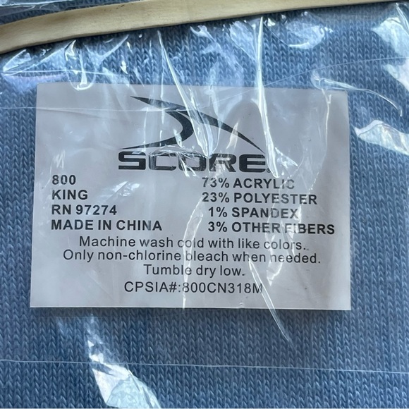 New Score Light Blue Soft Ball Socks . - Picture 4 of 5